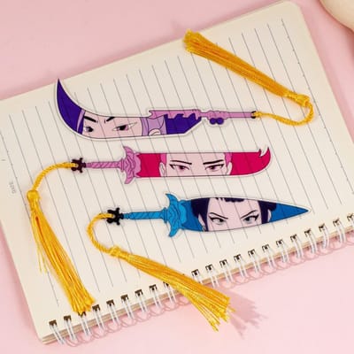 K-Pop Demon Hunters Acryl Bladwijzer met Kwastje Schattig Anime Cadeau voor Fans gray
