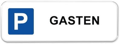 Parkeerbord Gasten 1 - Weerbestendig Aluminium - 40x15 cm - Bevestiging: Zonder bevestiging (alleen het bord)