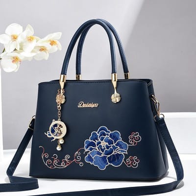 Le Nouveau Sac à Main Brodé Danse Florale est Polyvalent  Tendance et Haut de Gamme. C'est un sac à bandoulière simple et un sac à bandoulière de grande capacité . gray