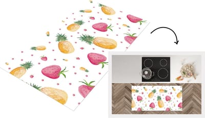 Keukenloper - Loper keuken - Fruit - Aquarel - Sjablonen - 120x60 cm - Keukenloper vinyl