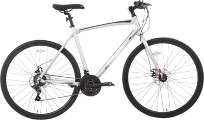Racefiets – Voor volwassenen – 14 versnellingen, lichtgewicht aluminium frame, geschikt voor stadswoon-werkverkeer en fitness – Zilver, M, 700c