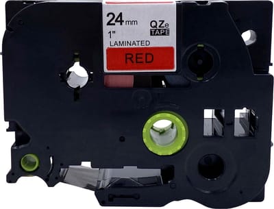 DULA Brother Compatible label tape- Tze-451 - 1 cassette - Brother P-Touch - Zwart op rood - 24mm x 8m