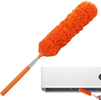 Telescopische Stofdoek - Plumeau Flexibel - Plafond Afstoffen - Elektrostatische Adsorptie - Uitschuifbaar - Oranje