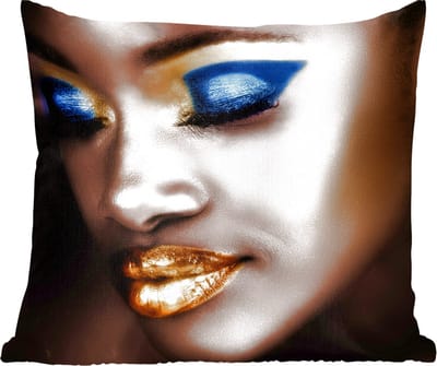 Sierkussens - Kussentjes Woonkamer - 60x60 cm - Vrouw - Goud - Lippenstift