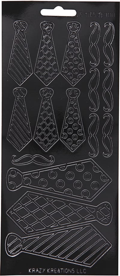Stickers, stropdassen, vel 10x23 cm, zwart, 1 vel