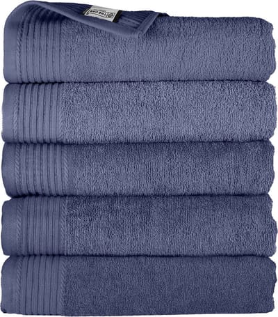 The One Towelling Hotelkwaliteit Handdoeken Set - 5 Stuks - 50 x 100 cm - 450 g/m2 - 100% Katoen - Zacht en Absorberend - Denim
