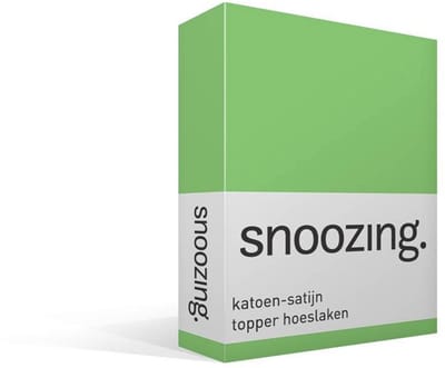 Snoozing - Katoen-satijn - Topper - Hoeslaken - Eenpersoons - 70x200 cm - Lime