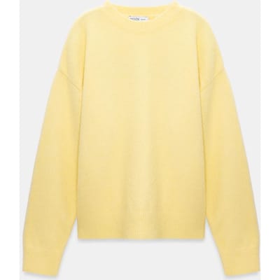Dames Effen Crew Neck Geribbelde Trui