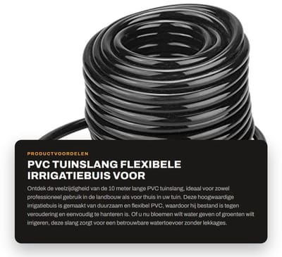 Dailygoods- Irrigatietube 10M - PVC Plastic - Duurzaam - Flexibel - Hoge waterdruk - Tuin/Industrieel gebruik - Leeftijdsbestendig - Tuinslang