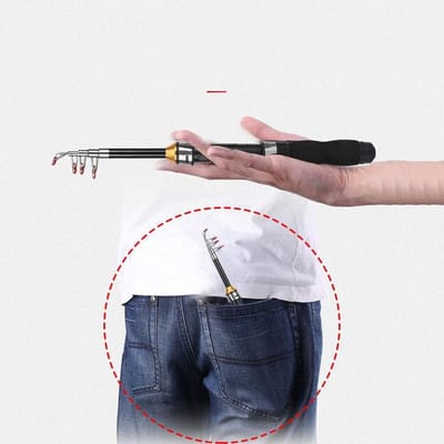 Draagbare Telescopische Vishengel 1.7m - Flexibele Koolstofvezel Hengel