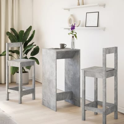 vidaXL - Bartafel - 51x50x103,5 - cm - bewerkt - hout - betongrijs