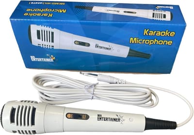 Draadloze Karaoke Microfoon met Kabel (4m) en Aan/Uit Schakelaar - Geschikt voor alle Karaoke Machines