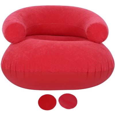 Canapé gonflable floqué avec accoudoirs pour salon, chambre à coucher, mobilier d'extérieur red