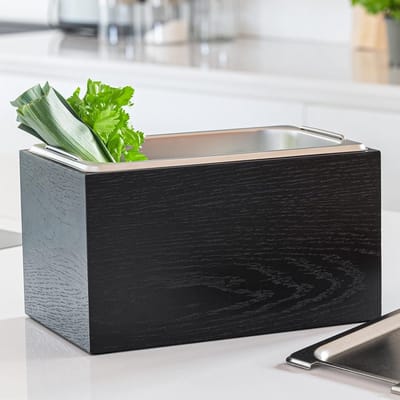 PromoHome Organische Compostbak - 4,5L Inhoud, Vaatwasbestendig, Duurzaam en Houten Design