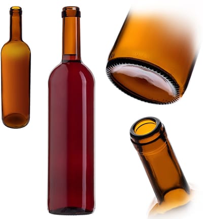 KADAX Wijnflessen Bordeaux Likeuren 0,75 L 750ml Wijnciderfles Bruin