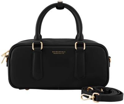 SEIDENFELT MANUFAKTUR handtas schoudertas Arvaja Bowling Bag Black zwart