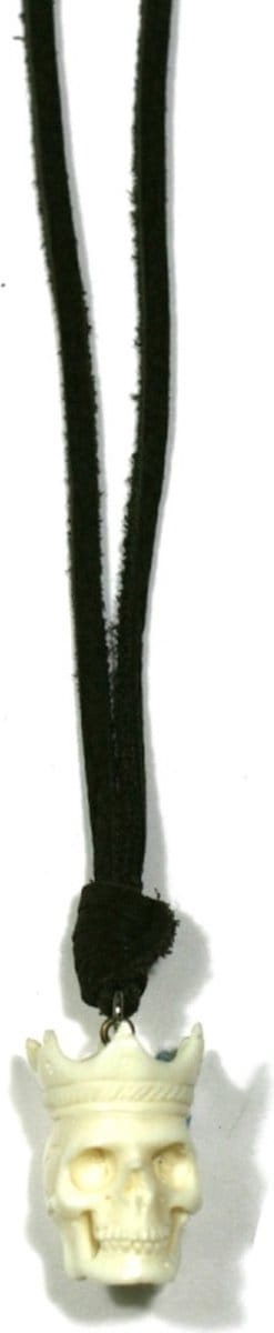 IbizaMen - leer veter bruin vintage - skull kroon