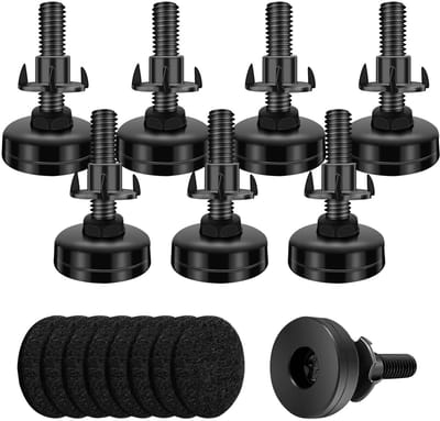 Dailygoods- Meubelpoten verstelbaar - Meubelverhoger - Meubelpoten set van 4 - Robuuste verstelschroef - Vilt - Geschikt voor tafel/stoel/bed - Meubelsteunen