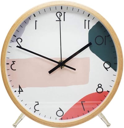 Stille Houten Wandklok van 22 cm voor Woonkamer en Keuken - Modern Design, Quartz Mechanisme, Analoge Tafelklok