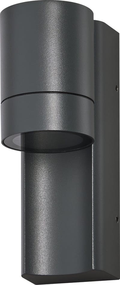 LEDVANCE ENDURA CLASSIC ISIDOR W buitenlantaarn, wandlamp, GU10-fitting, donkergrijs, aluminium, snelle en eenvoudige installatie, matte diffusor, IP65 beschermingsklasse, buitengebruik