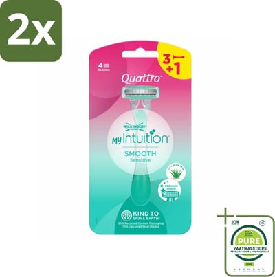Wilkinson - Wegwerpscheermesjes - Quattro For Woman - Precies - 4 mesjes - Voordeelverpakking - 2 stuks - Wegwerpscheermesjes - Scheermesjes voor vrouwen