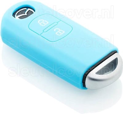 Autosleutel Hoesje geschikt voor Mazda - SleutelCover - Silicone Autosleutel Cover - Sleutelhoesje Lichtblauw