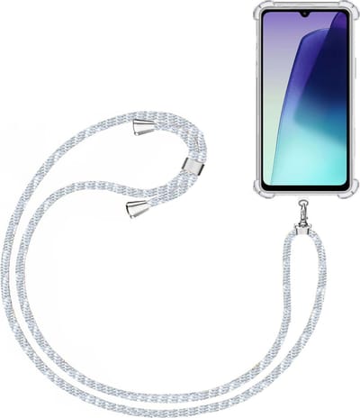 Telefoonkoord + Hoesje Geschikt voor Xiaomi Redmi 14C - Lengte Verstelbaar - Telefoonketting - Shock Proof Case - Baby Blauw