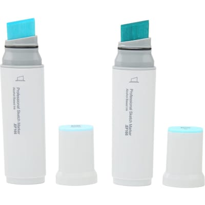 2 stuks Jumbo Markers Professioneel Sneldrogend Gelijkmatige Inktabsorptie Alcoholische Markers met Grote Brede Punt white