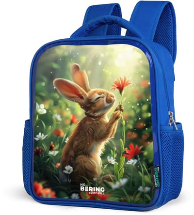NoBoringSuitcases.com® - Rugzak blauw - Schooltas jongens - Kasper konijn - Kinder rugtas jongen - Boekentas kind - Kinderrugzak voor school - Schoolrugzak