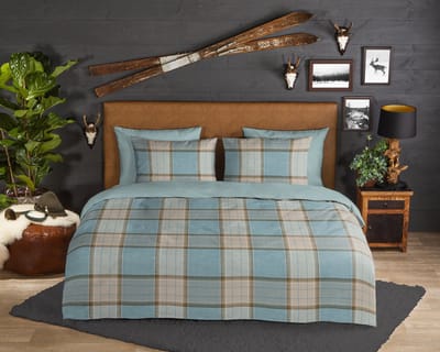Good Morning dekbedovertrek ruit - 2 persoons 200x200/220 cm - Multi - 100% Katoen flanel