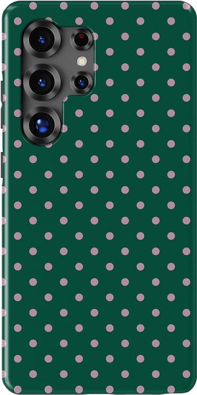 Polka Dots Hoesje Samsung Galaxy S25 Ultra | Geschikt Voor Mag | Stippen Design Backcover Samsung Galaxy S25 Ultra Forest Blush