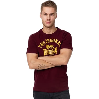 Lonsdale London Original Heren T-shirt - donkerrood - M