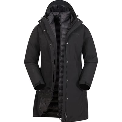 Mountain Warehouse Dames/Dames Alaska Lange 3 in 1 Jas (Jet Zwart)