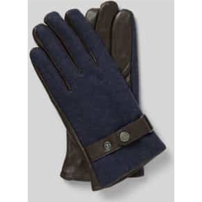 Handschoenen van een mix van schapenleer en textiel met trensje