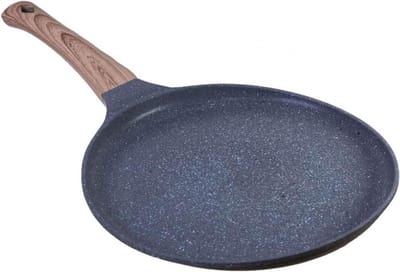 Pannenkoekenpan Gietijzer - Koekenpan - Ontbijt Bakken - Hittebestendig Houten Handvat - 28 cm - Zwart