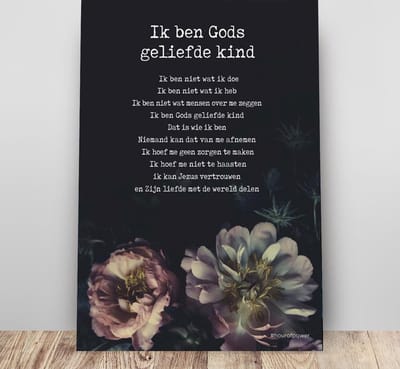 Metalen wandbord A3 'Gods geliefde kind' - christelijk - cadeau - bord - Hour of Power