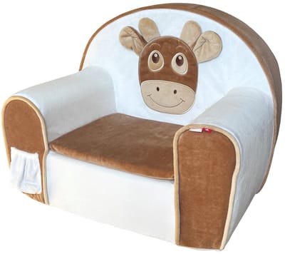 Stefano fashion - Swissy- koe - kinderfauteuil - kinderzetel - 1 tot 4 jaar - zachte pluche - extra kussentje