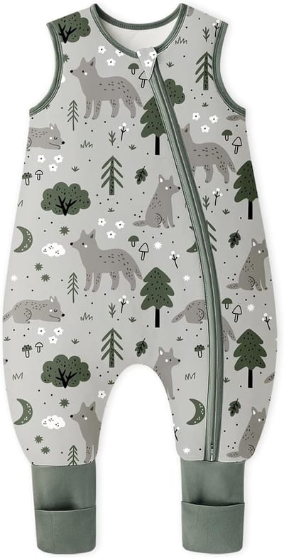 SnelShoppen - Yoofoss Babyslaapzak met Voeten 1,5 TOG - Winterslaapzak met Pijpen - Katoenen Babyslaapzak 80 cm voor Kinderen 18-36 Maanden - Ideaal v