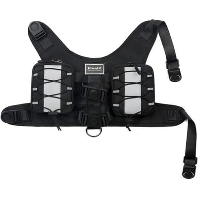 Tactisch Hondentuig Rugzak Nylon Huisdier Trainingsvest Met Zelfdragende Rugzak Hondentuig Voor Kleine Middelgrote Grote Honden L zwart