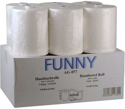 Handdoekrol met speciale kern voor dispensers, 2-laags hoogwit, 24 cm, ca. 140 m, 5-delige kern