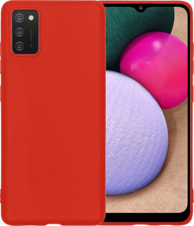 Hoesje - Geschikt voor Samsung Galaxy A03s - Sterk & Shockproof - Siliconen Case - Hoes Cover - Telefoonhoes - Rood