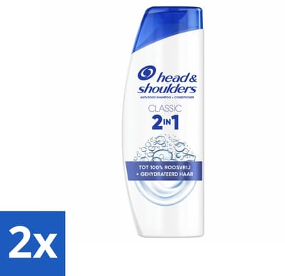 2 x Head & Shoulders – 2-in-1 – Classic – 300 ml - Anti-roos Shampoo - 2-in-1 Shampoo - Roosvrij Shampoo - Haar Verzorging - Hoofdhuid Verzorging