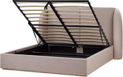 MONESTIER - Tweepersoonsbed - Taupe - 160 x 200 cm - Polyester