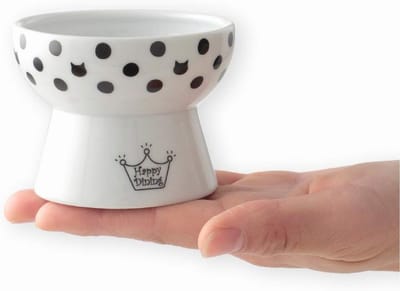 Necoichi Verhoogde Mini Kattenvoerschaal, Kattenpunten, 0,128 kg