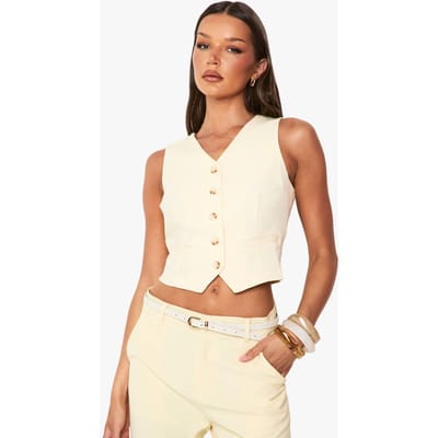 boohoo Dames Aangepast op maat gemaakt vest | Lemon | Maat: 14