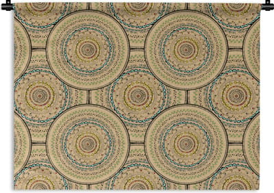 Wandkleed - Wanddoek - Cirkels - Patronen - Zuid-Amerika - 120x90 cm - Wandtapijt