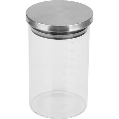 Voedselopbergcontainer met roestvrijstalen deksel en maatverdeling Keuken luchtdichte pot voor thuis800ml white