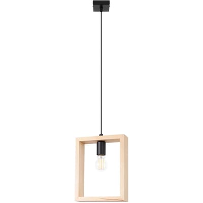 Sollux Lighting Hanglamp Aries - E27 - natuurlijk hout - staal/hout - 133x24x8cm