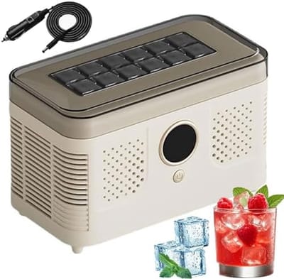 Draagbare Ijsmachine - IJsmaker Mini - Dranken Koelen - Snelle IJsproductie - 12 Blokjes / 15 Minuten - Wit