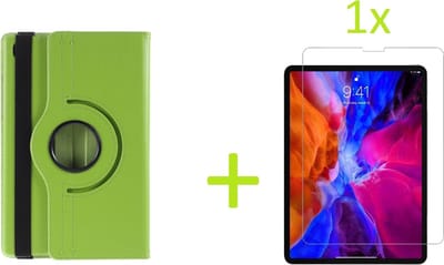 Book Cover Geschikt voor: Samsung Galaxy Tab A7 10.4 (2020) Multi Stand Case - 360 Draaibaar Tablet hoesje - Tablethoes - Groen + 1x Screenprotector